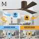 Atlas Irene-3H 52 inch Walnut Tone Flush Mount Paddle Fan